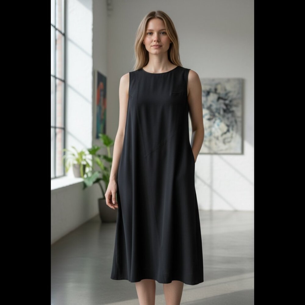 Narciso Rodriguez Black Midi Dress Size S/M